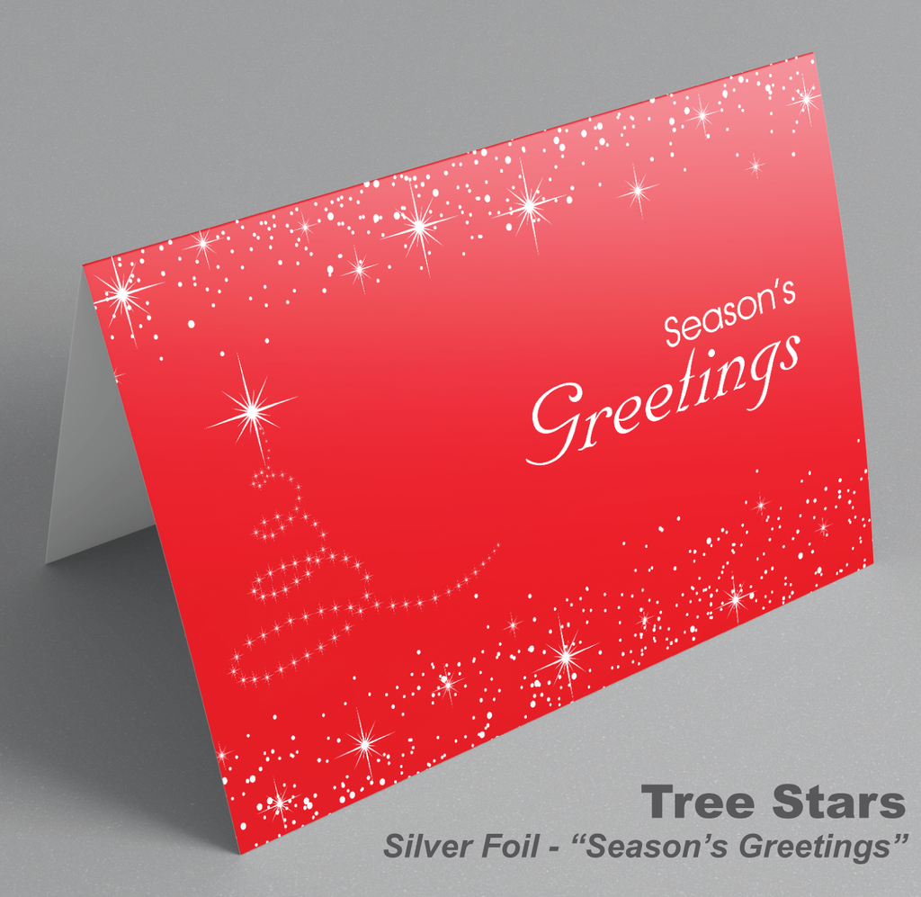Super Printers custom holiday cards special Tree stars
